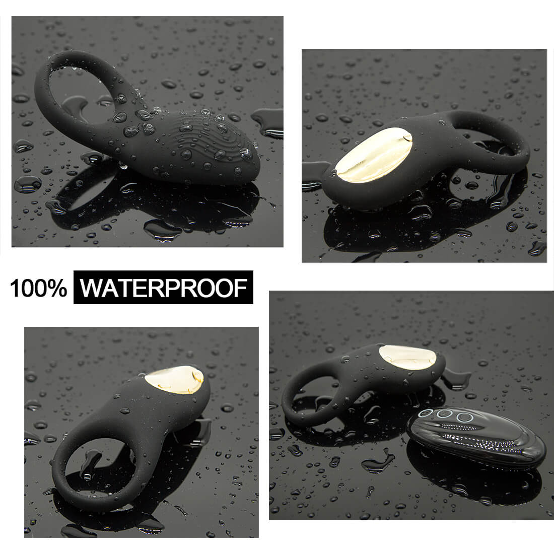 Multiple Vibrating Remote Control Penis Ring Clitoris Stimulator - Adult Toys