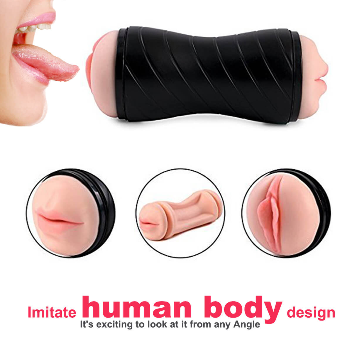Dual Use Vagina Mouth Masturbator Realistic 3D Deep Throat Sex Toy Dual Use Vagina Mouth Masturbator Realistic 3D Deep Throat Sex Toy