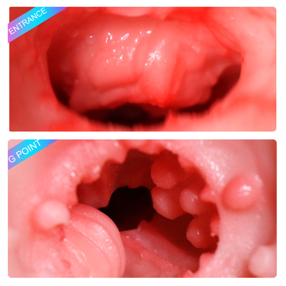 Dual Heads Vagina And Mouth Pocket Pussy Glans Trainer - Adult Toys