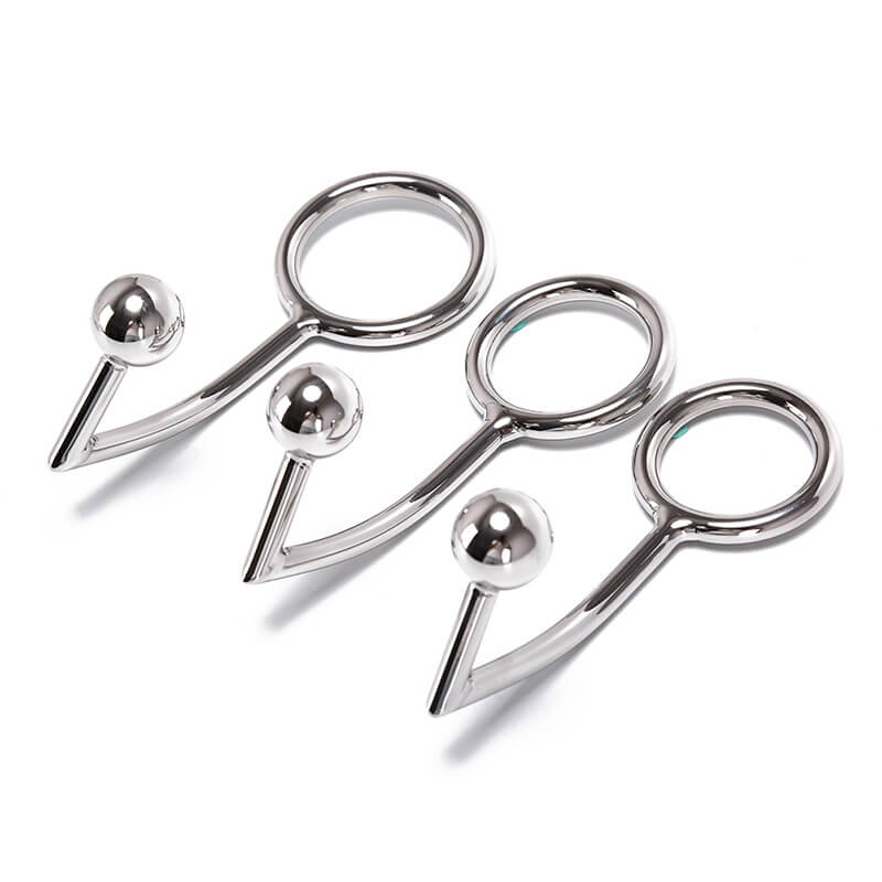Stainless Steel Metal Anal Hook With Penis Ring weadultshop