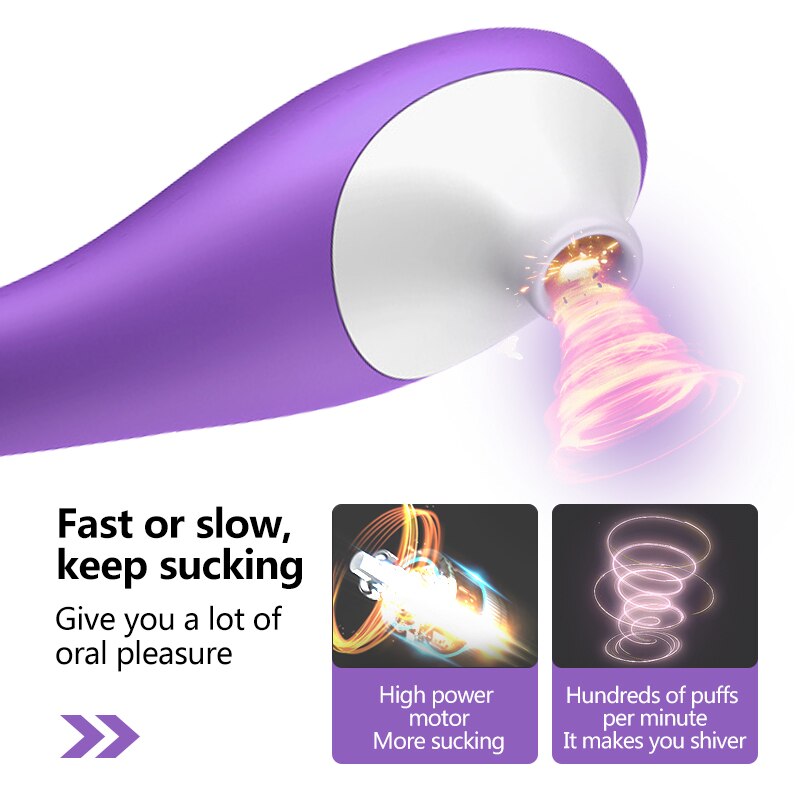 FOX Small Nozzle Sucking 7-frequency USB Charging Vibrator Weadultshop