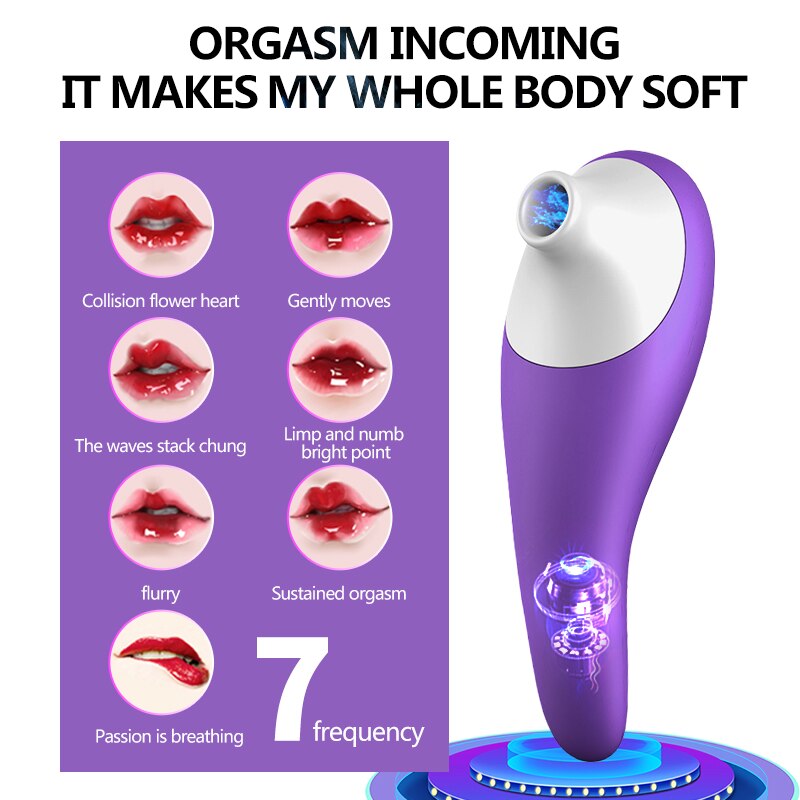 FOX Small Nozzle Sucking 7-frequency USB Charging Vibrator Weadultshop