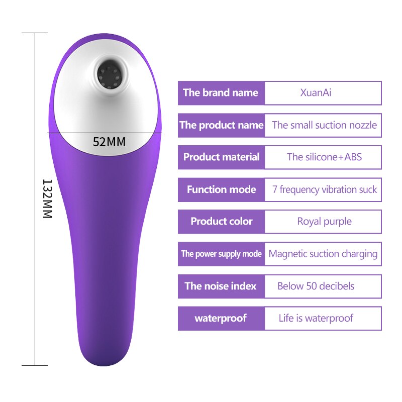 FOX Small Nozzle Sucking 7-frequency USB Charging Vibrator Weadultshop