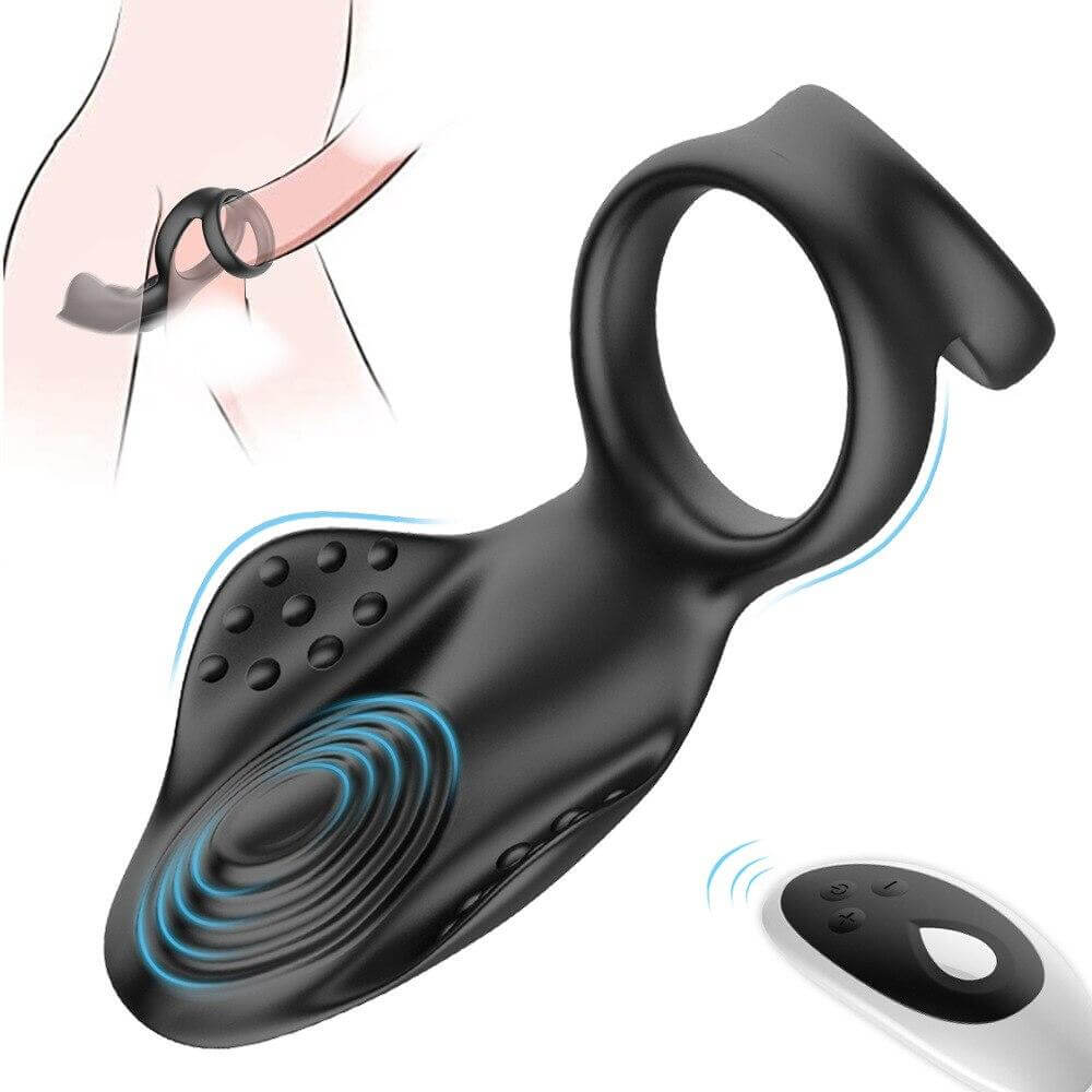 Penis Massager Men Sex Toy Ball Stretcher With Double Cock Rings