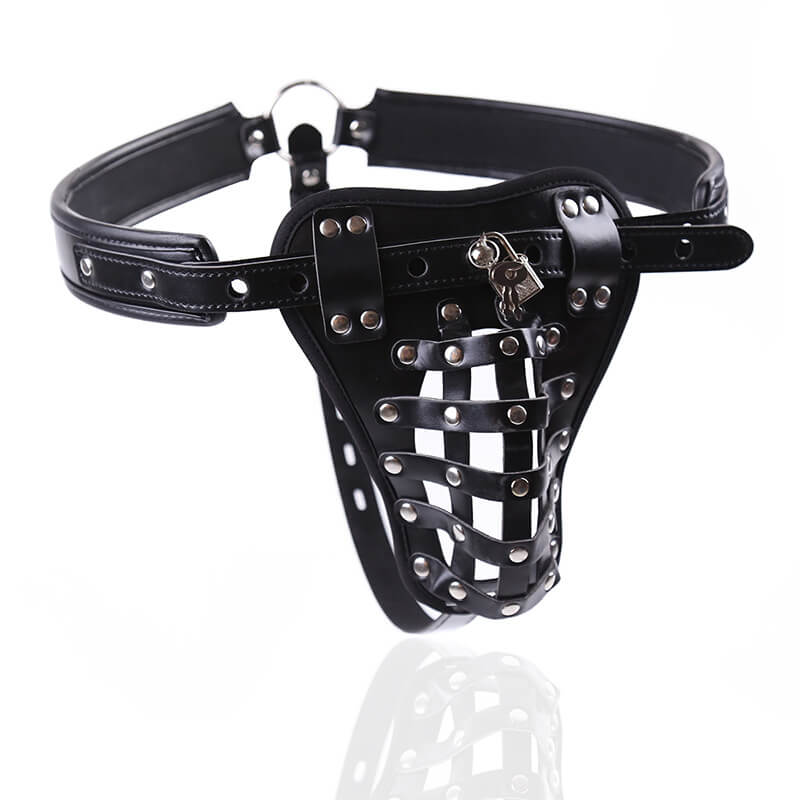 PU Leather Penis Pants Adjustable Belt Harness Device weadultshop