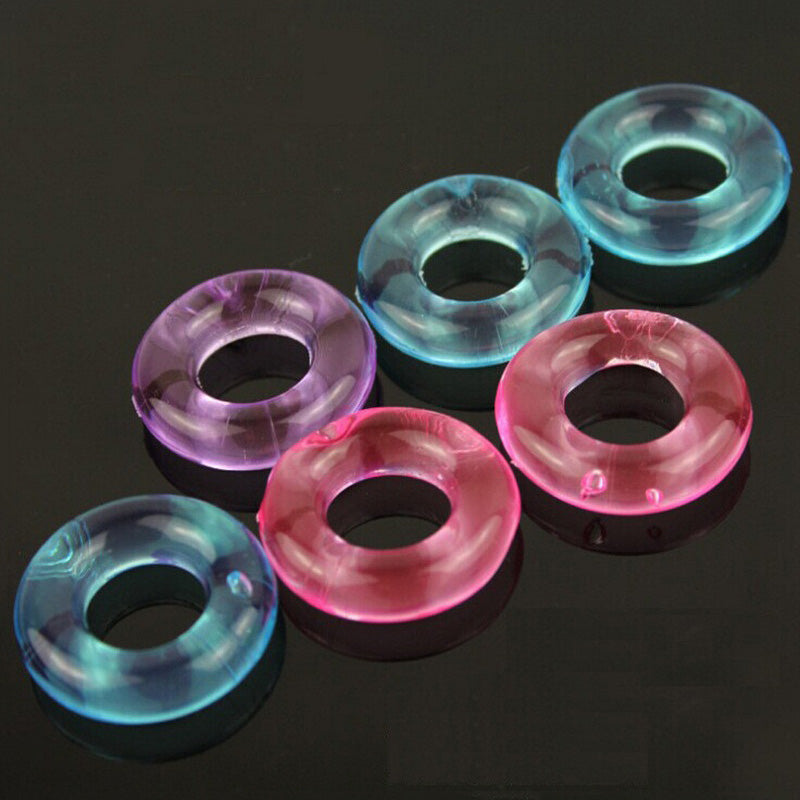 5pcs Colorful Silicone Cock Rings Sex Toys For Him - Adult Toys