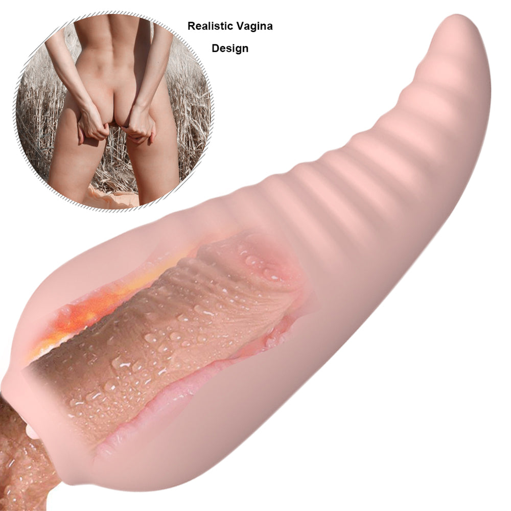 4D Realistic Deep Throat Male Masturbator Oral Silicone Portable Cock Stimulator - Adult Toys