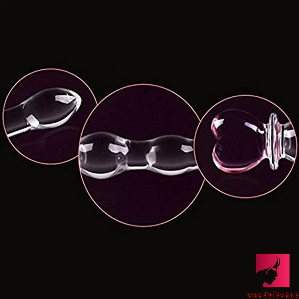 8.27in Cute Heart Design Head Glass Wand Dildo For G Spot