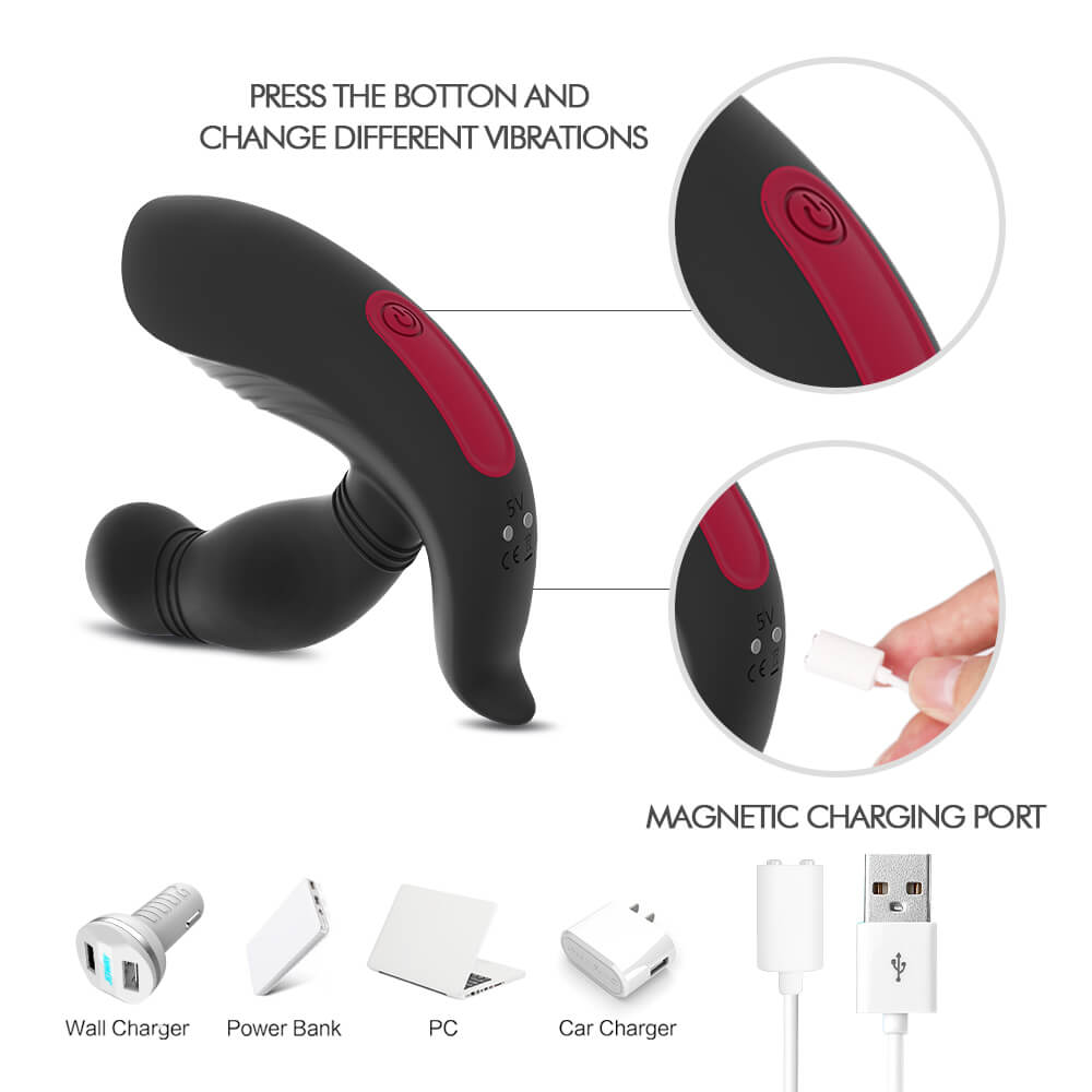 Prostate Massager Mute Remote Control Butt Plug - Adult Toys