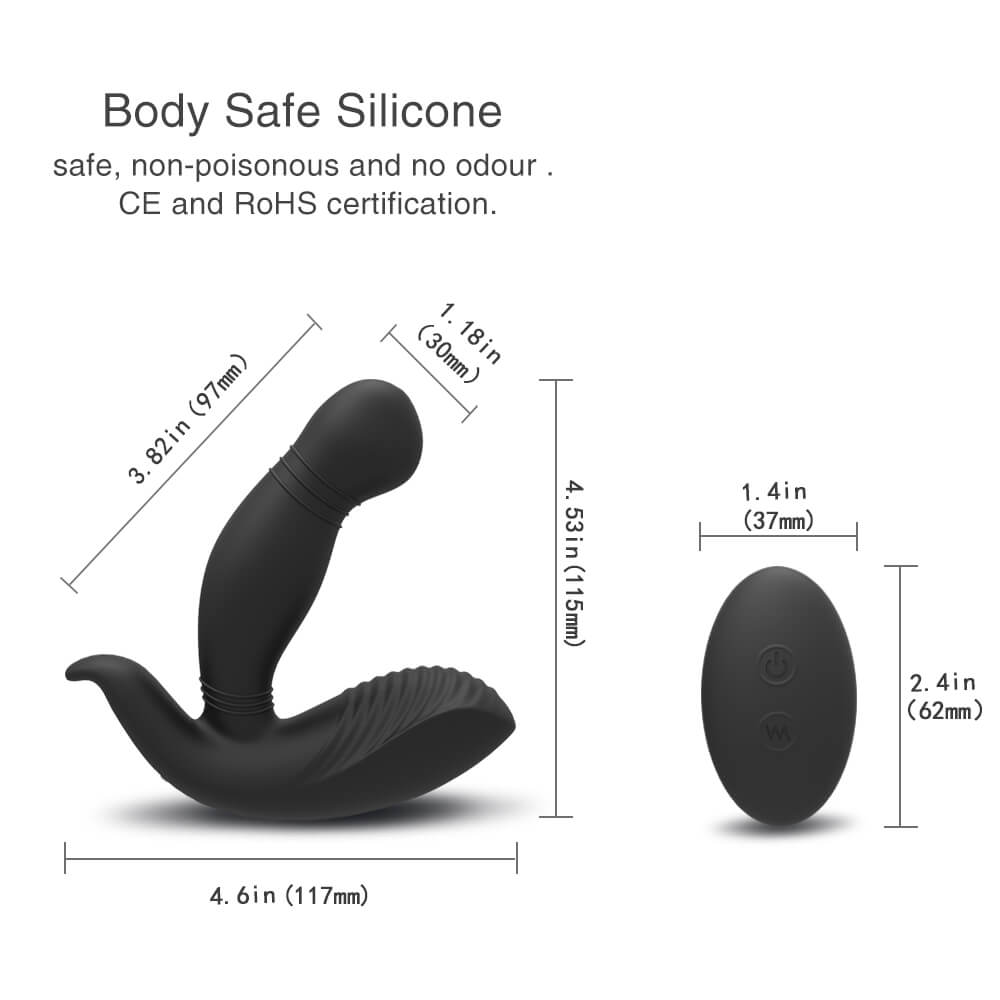 Prostate Massager Mute Remote Control Butt Plug - Adult Toys