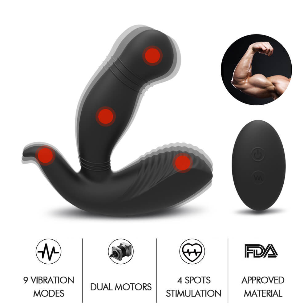 Prostate Massager Mute Remote Control Butt Plug - Adult Toys