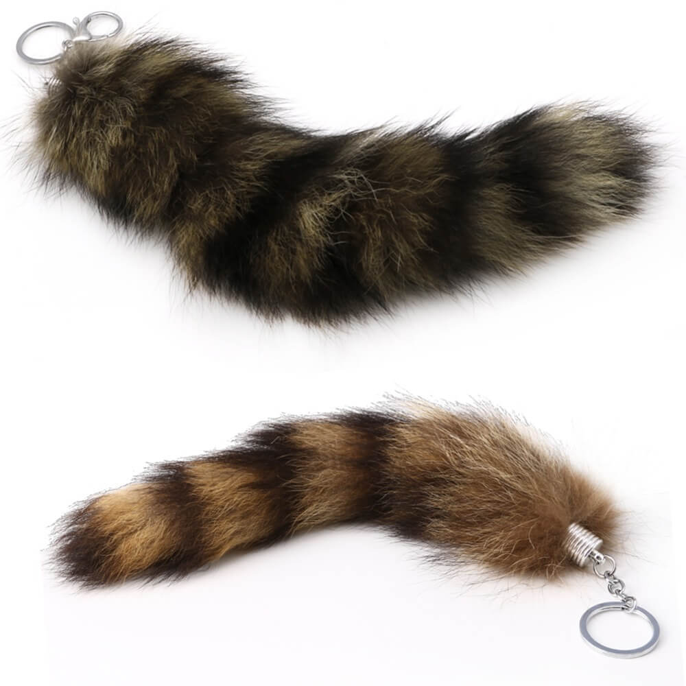 Raccoon Coat Butt Plug Tails Key Ring Chain For Sale Raccoon Coat Butt Plug Tails Key Ring Chain For Sale