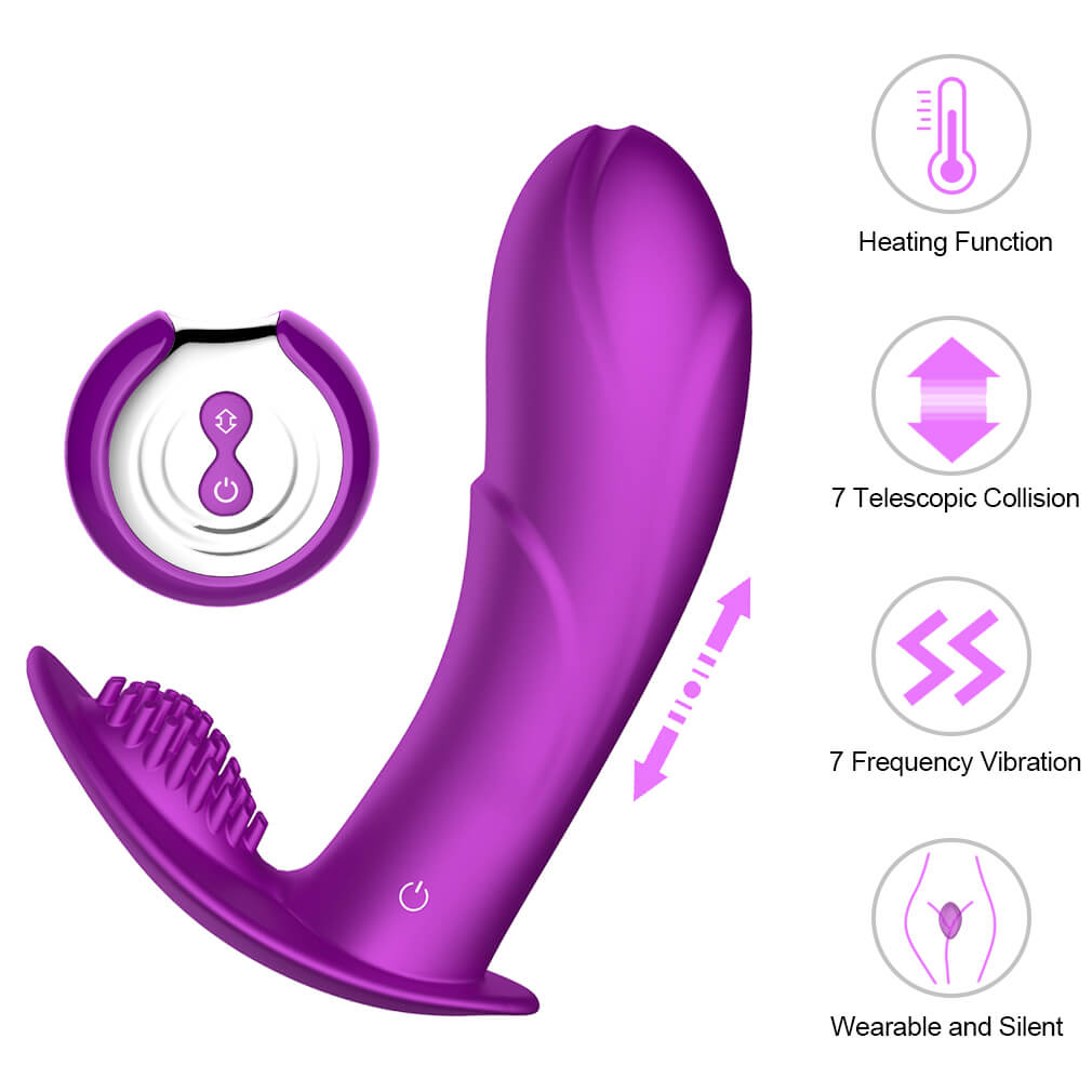7 Kinds Telescopic Vibration Intelligent Heating Vibrator Wearable Sex Toy - Adult Toys