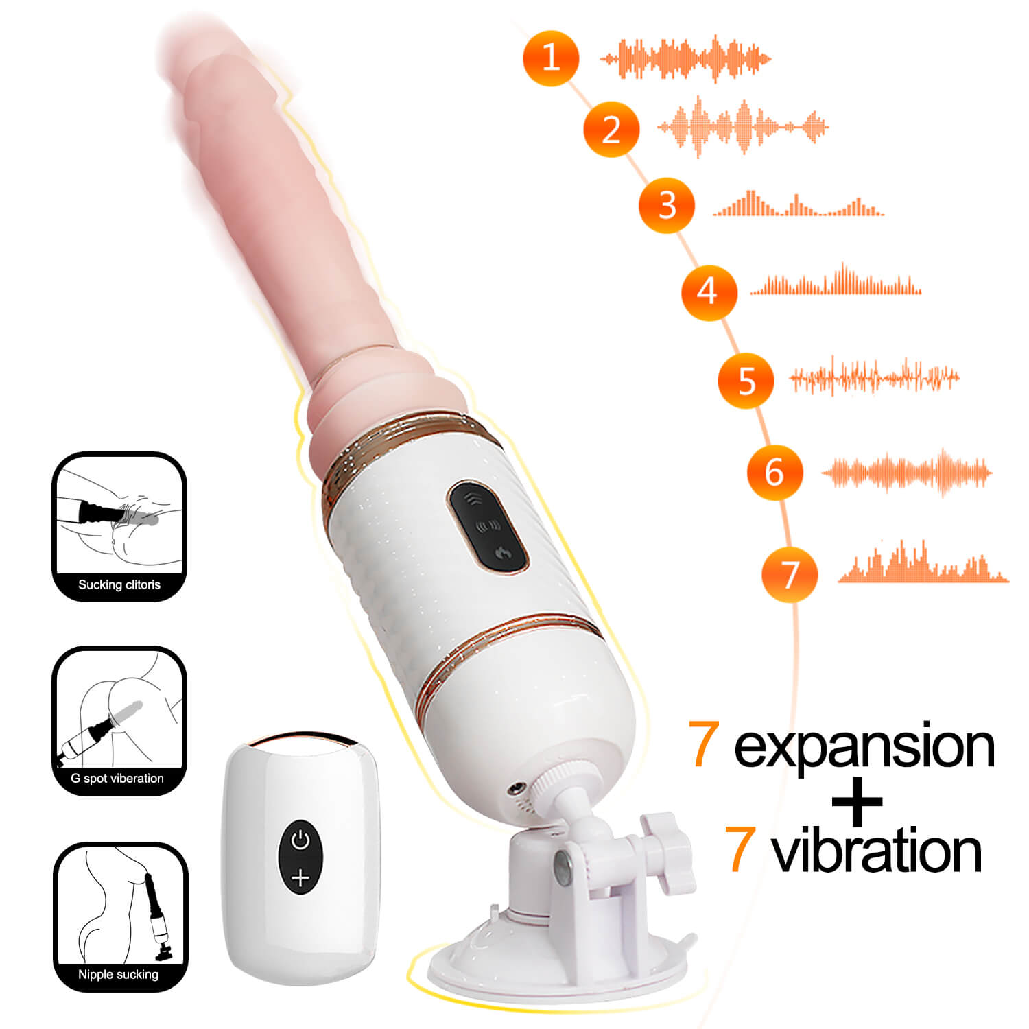 Intelligent Heating Dildo Automatic Penis Vibration Retractable Pumping Gun - Adult Toys