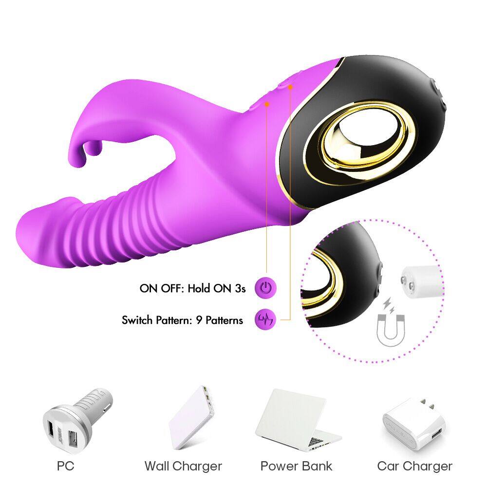 USK-V09 Thrusting Revolving Vibrating Rabbit Vibrator Weadultshop