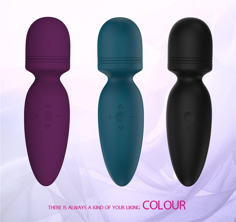 Mini AV Wand Multiple Modes Waterproof Silicone Vibrator Weadultshop