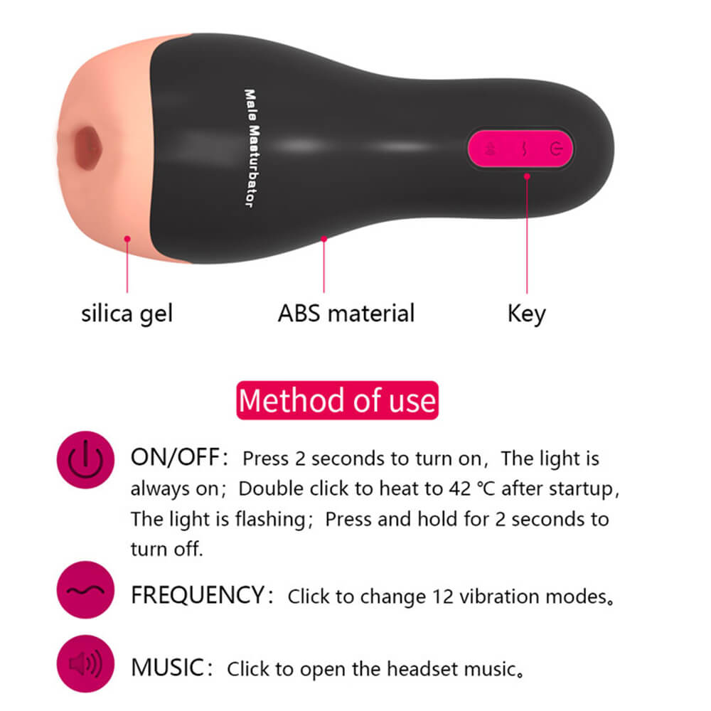 Intelligent Voice Electric 10 Vibrating Heating Masturbator weadultshop