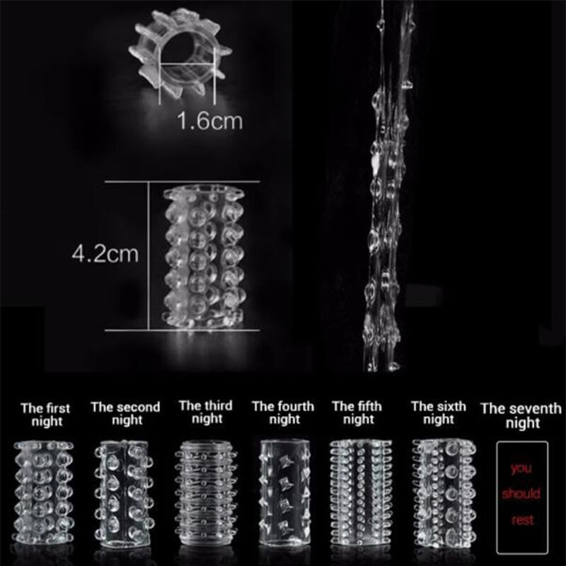 6 in 1 Silicone Penis Ring Cock Water Sleeve Sex Toy weadultshop