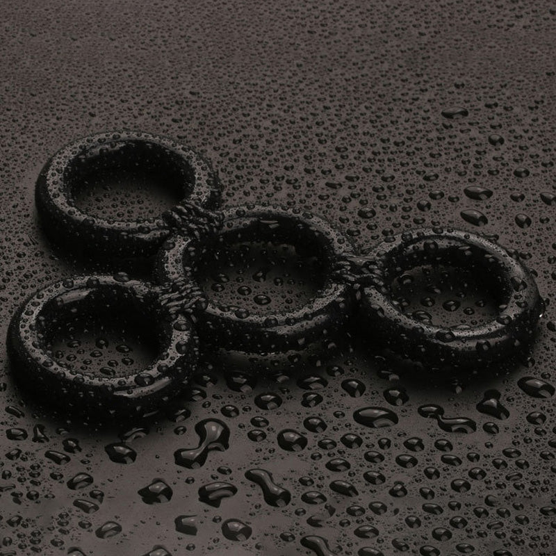 4 Connected Silicone Cock Rings - Adult Toys