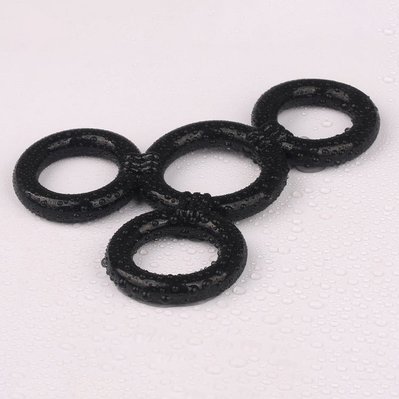 4 Connected Silicone Cock Rings - Adult Toys