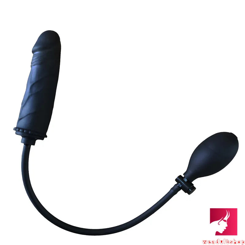 6.49in Black Real Inflatable Dildo For Lesbain Anal Sex Toy