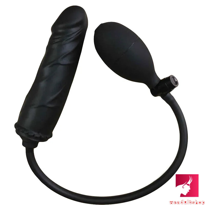 6.49in Black Real Inflatable Dildo For Lesbain Anal Sex Toy