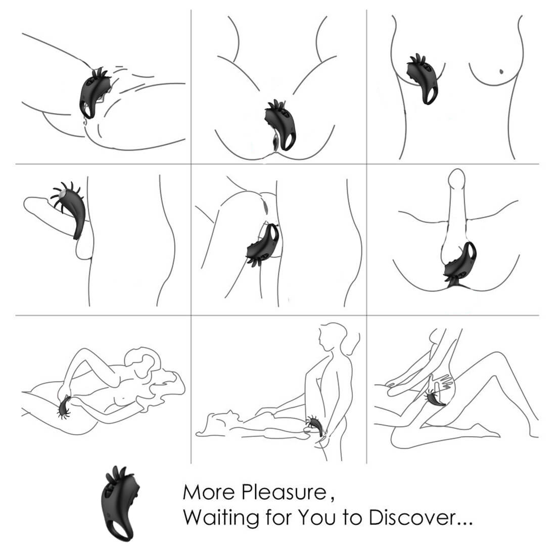 Multiple Vibration Rotation Penis Ring Prolong Ejaculation Sex Toy - Adult Toys