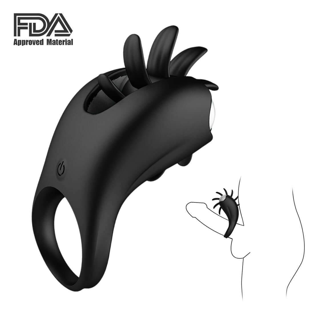 Multiple Vibration Rotation Penis Ring Prolong Ejaculation Sex Toy - Adult Toys