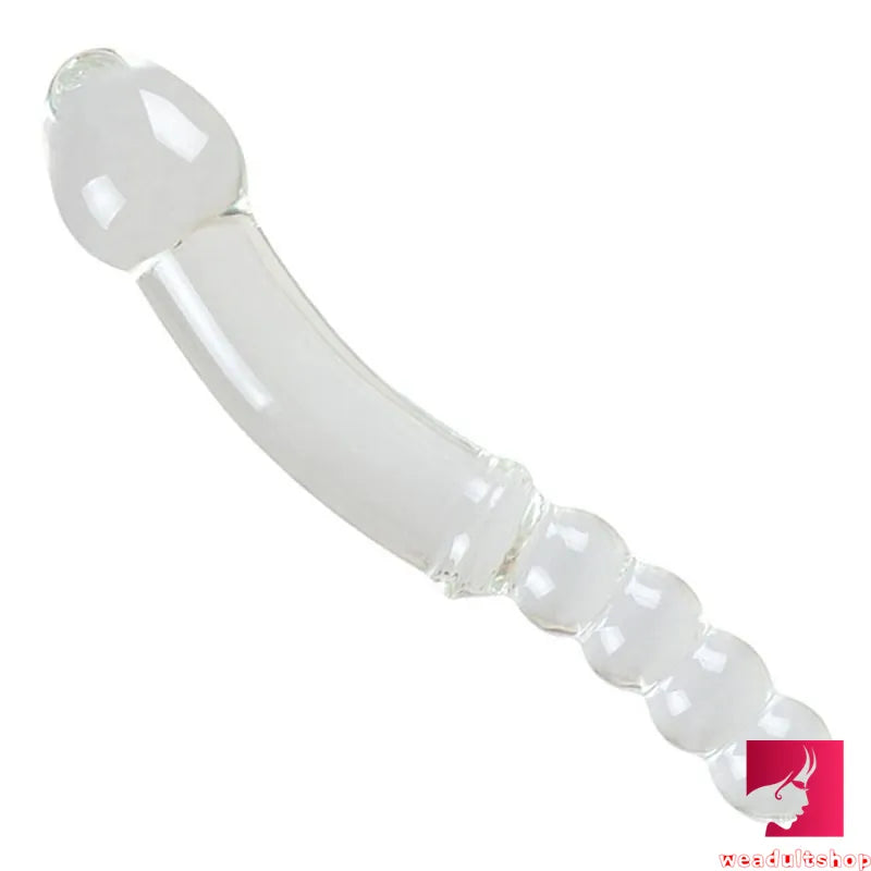 10.43in Large Long See Through Glass Dildo With Anal Beads 10.43in Large Long See Through Glass Dildo With Anal Beads