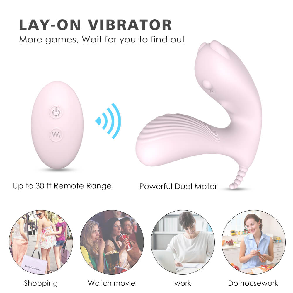 Wearable Invisible 9 Vibration Modes Double Motor Vibrator - Adult Toys
