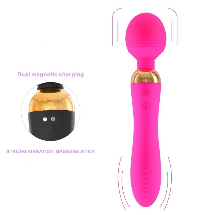 Double Head Magnetic Charging Strong Vibrator With Lighting Button Weadultshop