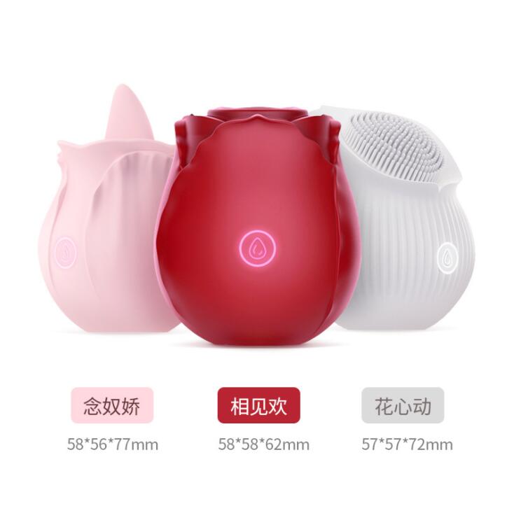Omysky Rose Flower Toy With Tongue Licking Sucking Vibrator Weadultshop
