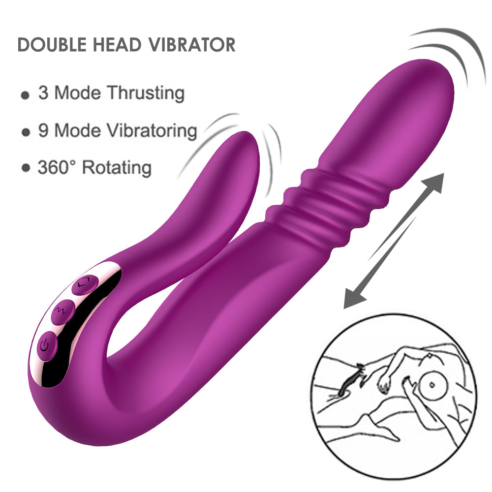 Automatic Telescopic Rotation Heating Vaginal Massage Vibrator - Adult Toys