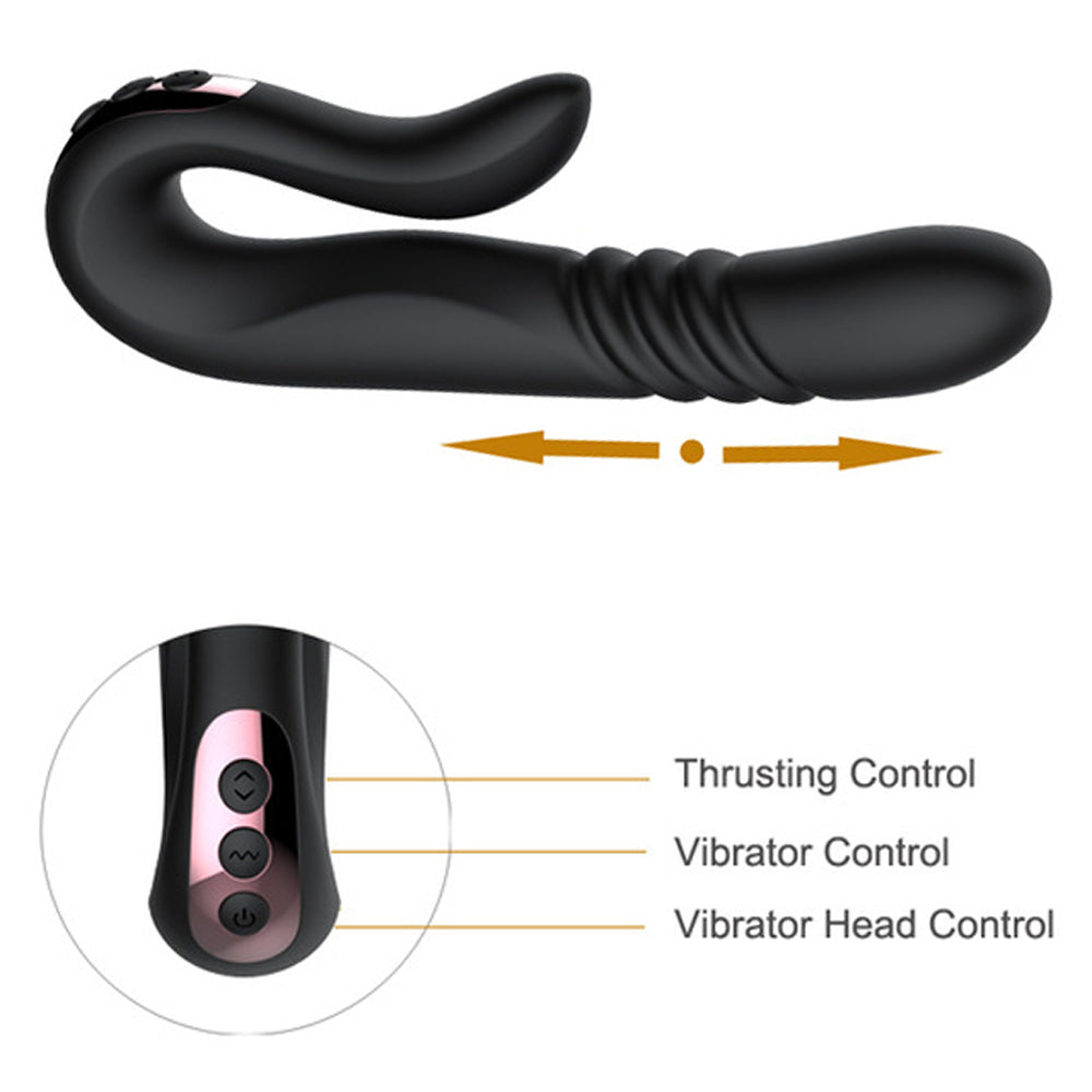 Automatic Telescopic Rotation Heating Vaginal Massage Vibrator - Adult Toys