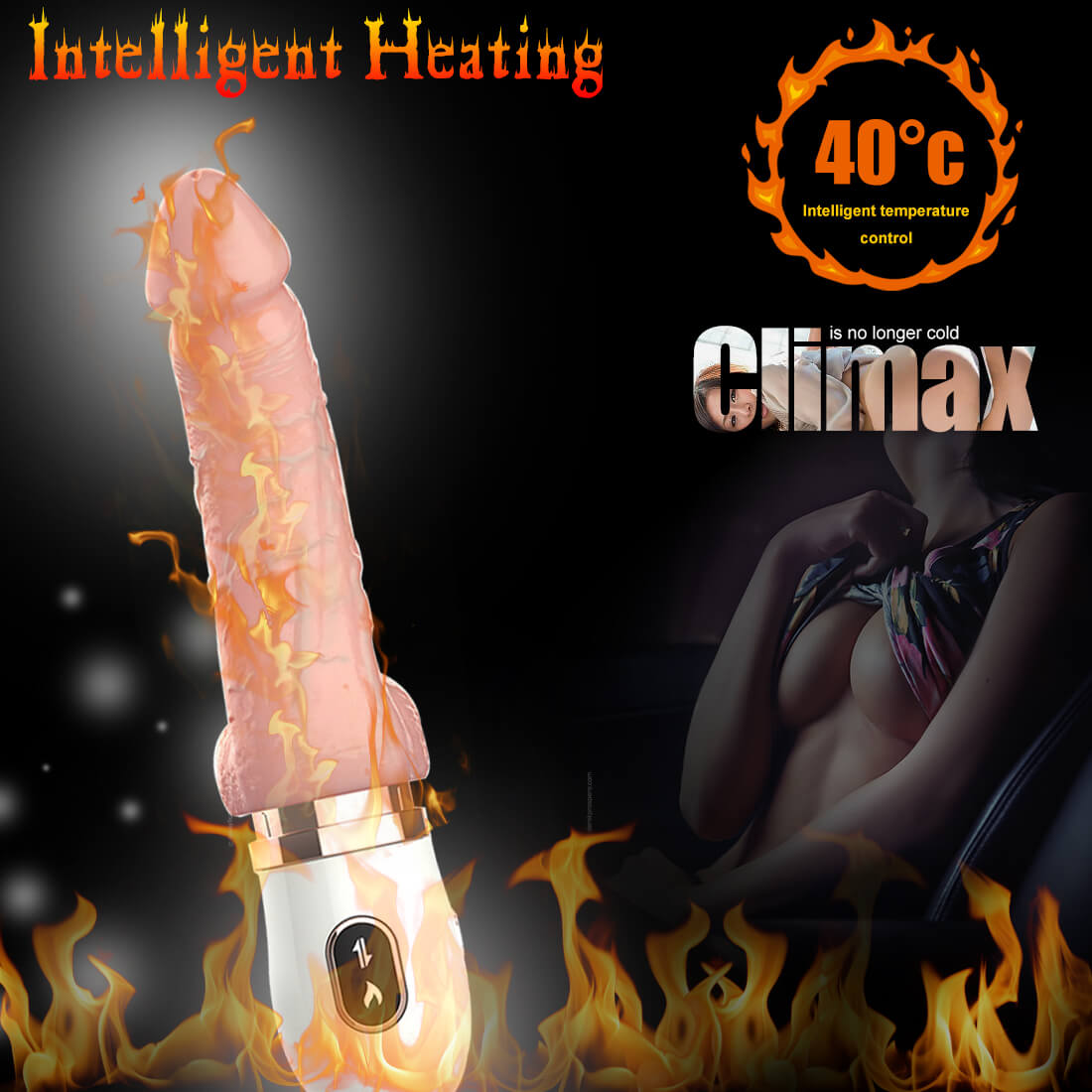 Realistic Vibration Dildo Heating Telescopic Dildo Gun Automatic Sex Machine - Adult Toys