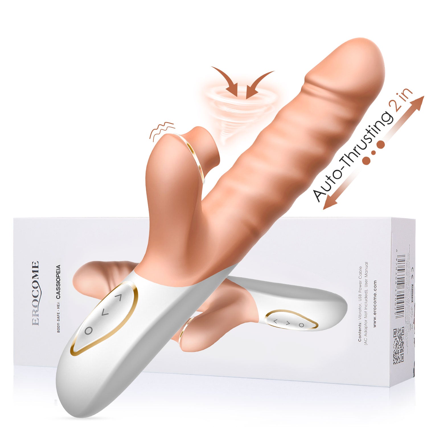 EROCOME Rotation Thrusting Dildo Vibrator With Clit Sucker EROCOME Rotation Thrusting Dildo Vibrator With Clit Sucker