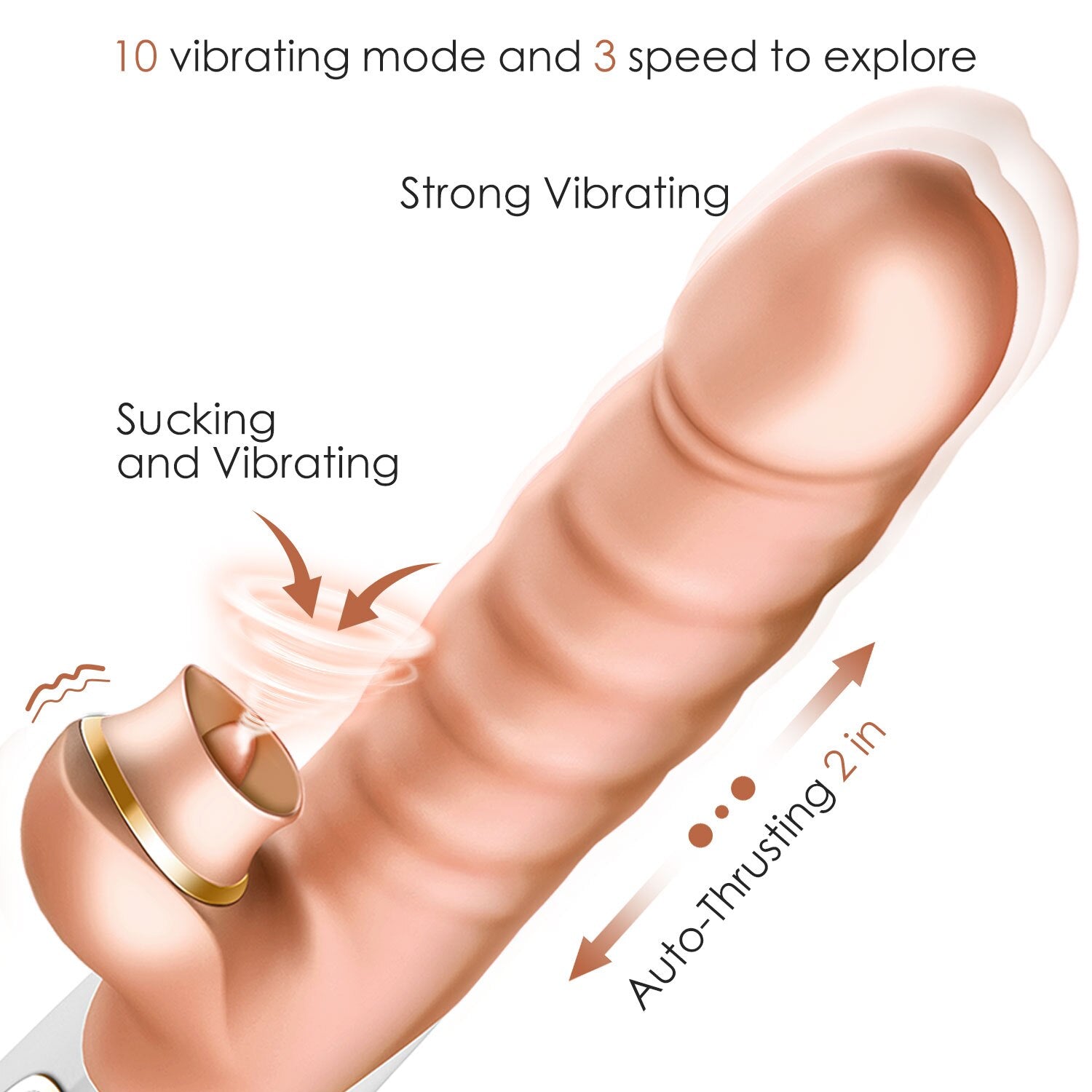 EROCOME Rotation Thrusting Dildo Vibrator With Clit Sucker Weadultshop