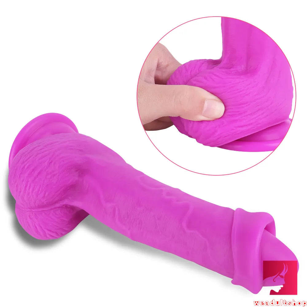 Four Different Colors Uncut Dildo With Moving Foreskin