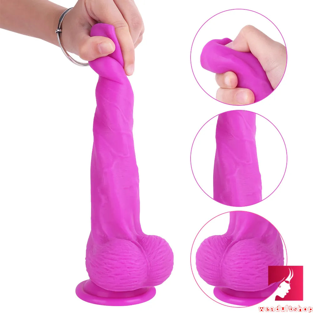 Four Different Colors Uncut Dildo With Moving Foreskin
