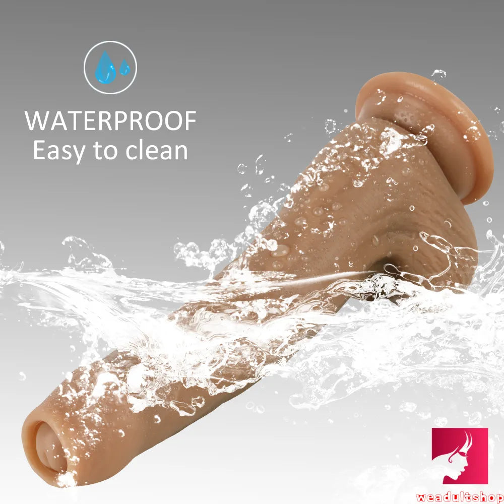 Four Different Colors Uncut Dildo With Moving Foreskin