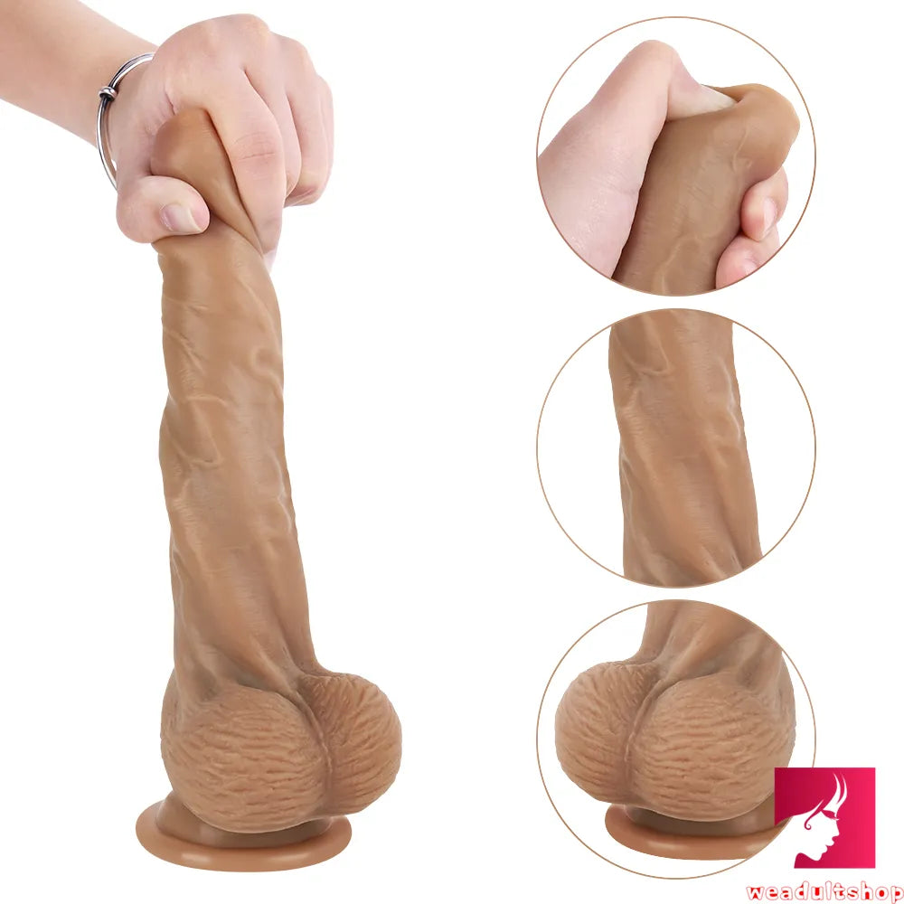 Four Different Colors Uncut Dildo With Moving Foreskin