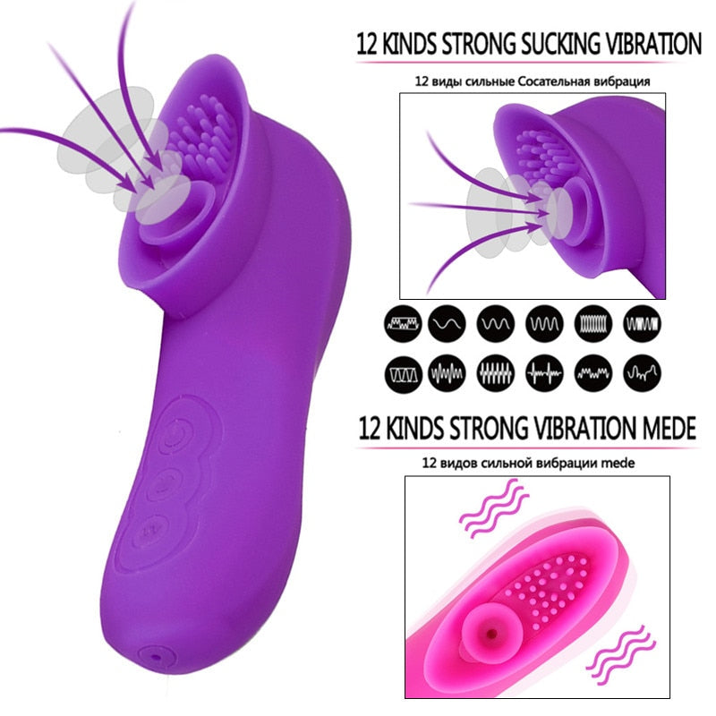 12 Frequency Silicone Sucker Massage Female AV Wand Vibrator Weadultshop