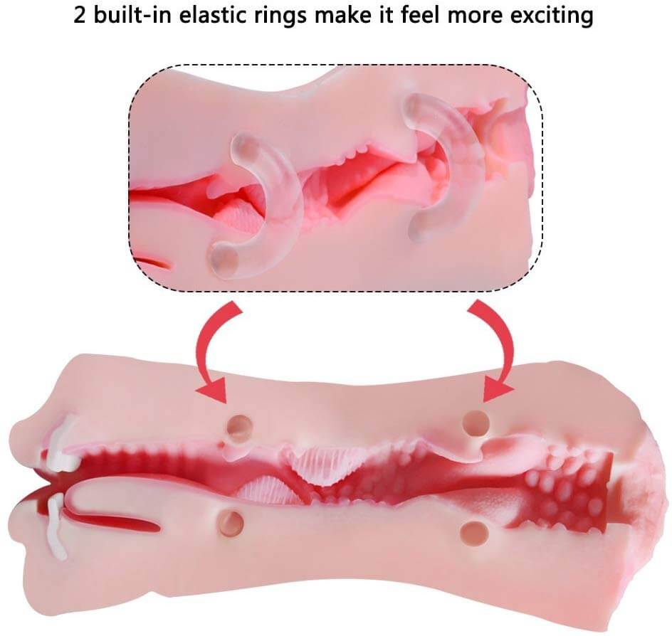 3D Realistic Oral Blow Job Deep Throat Vagina Pocket Pussy Stroker - Adult Toys