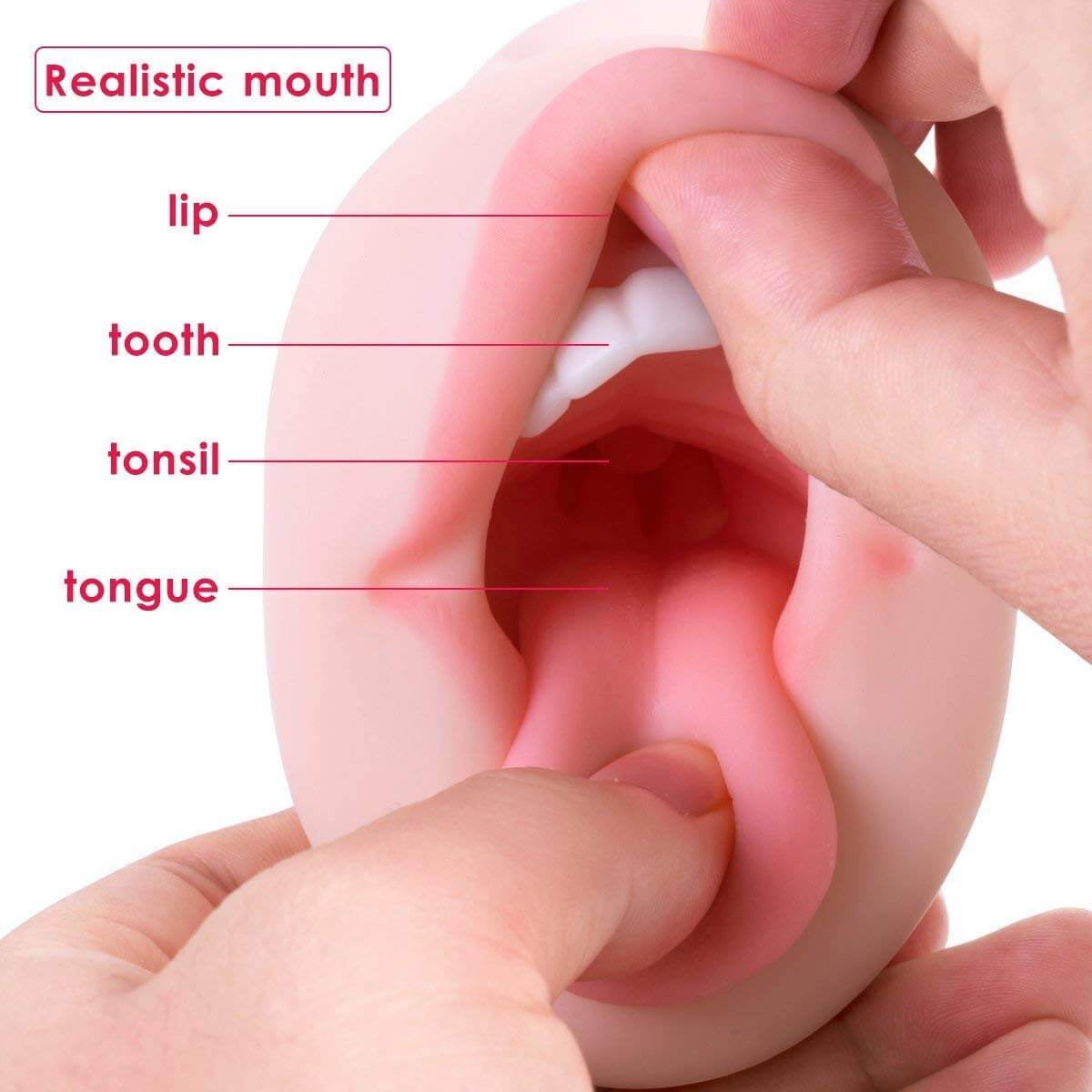 3D Realistic Oral Blow Job Deep Throat Vagina Pocket Pussy Stroker - Adult Toys