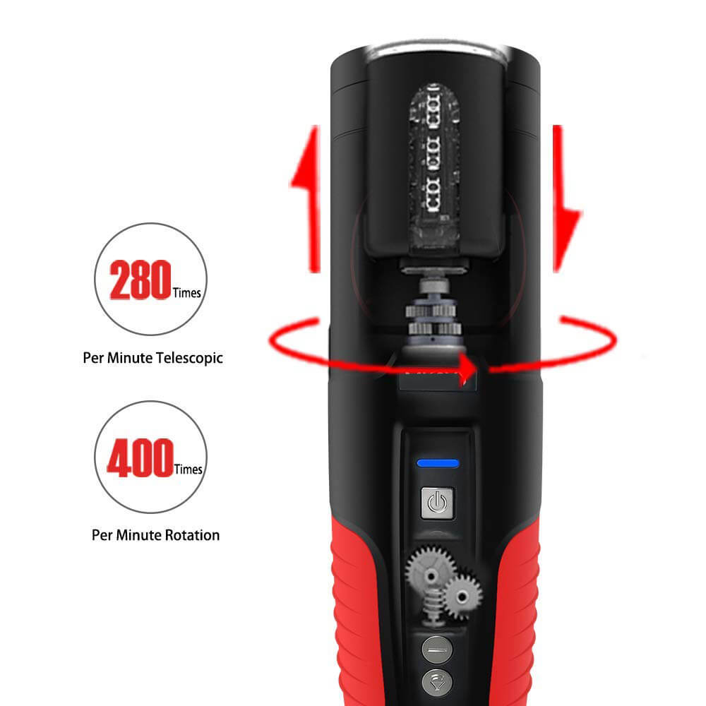 Auto Rotation 10 Sounds Vaginal Suction Cup Rechargeable Male Masturbator - Adult Toys