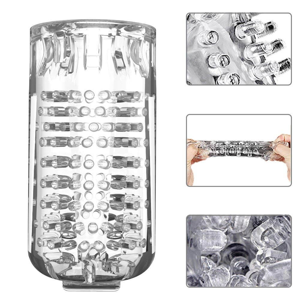 Auto Rotation 10 Sounds Vaginal Suction Cup Rechargeable Male Masturbator - Adult Toys