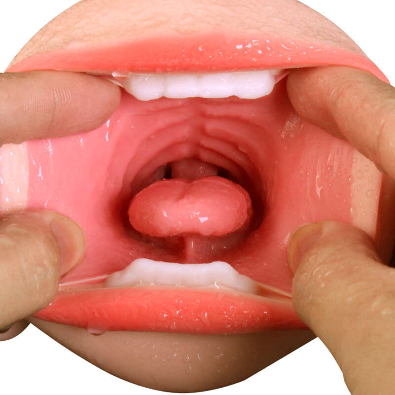 3D Dual Hole Anal Oral Pocket Pussy Realistic Silicone Masturbator For Men - Adult Toys