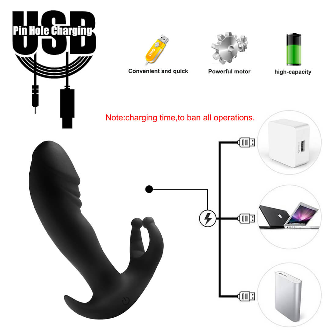 Prostate Massager Waterproof Butt Plug Prostate Vibrator - Adult Toys