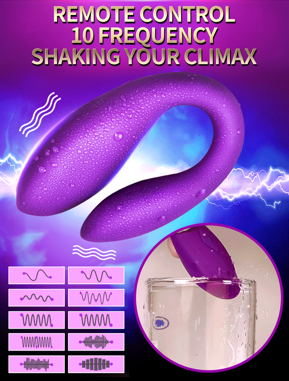 Wearable Wireless Vibrator Dildo G Spot C Shape Silicone Stimulator - Adult Toys