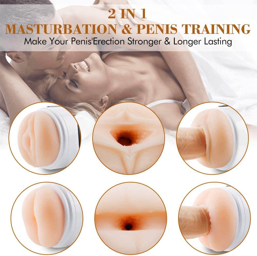 2In1 Pocket Pussy Sex Toy 3D Realistic Textured Vagina Anus Stroker Best Sex Toys
